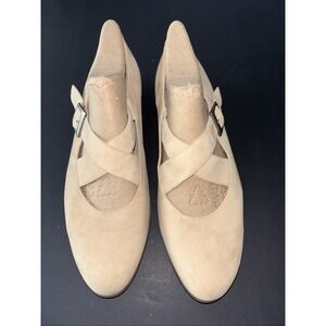 Rockport  Women's Mary Jane Taupe Nubuck Comfort Flat  Shoe Size 10M Style W2662